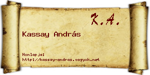 Kassay András névjegykártya