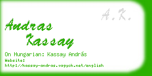 andras kassay business card